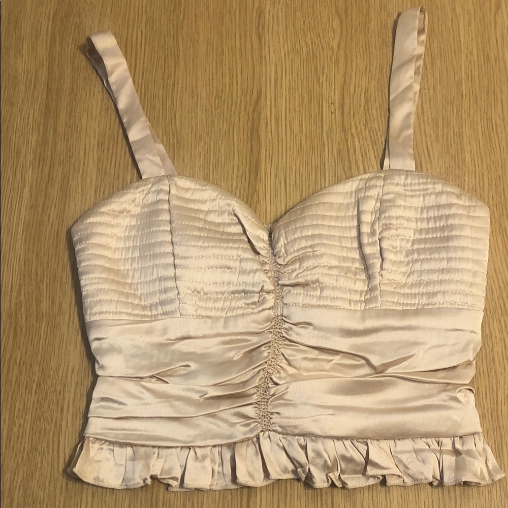Elegant Beige Ruched Camisole